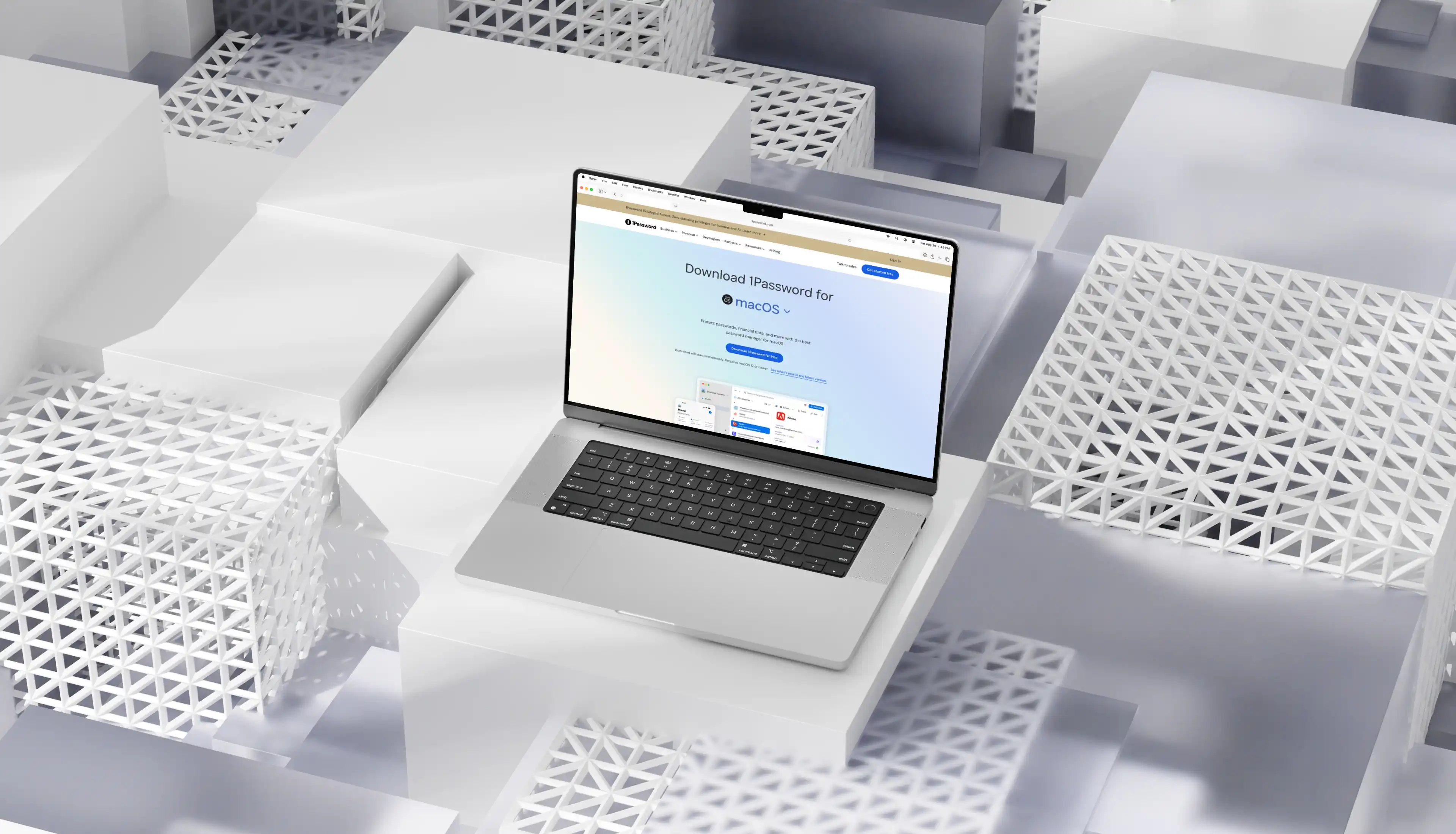 1Password on a MacBook